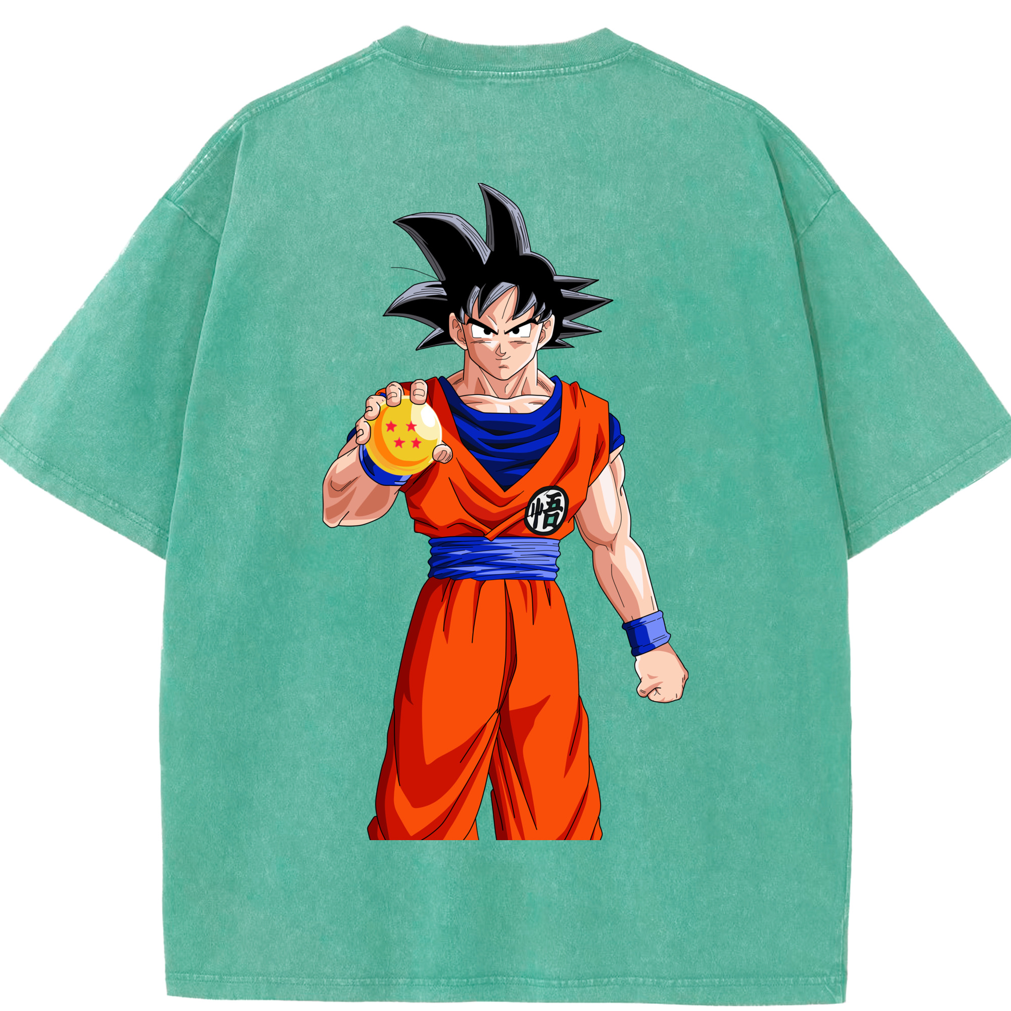 （画像用） ドラゴンボール 孫悟空（そん ごくう）Son Goku カカロット DRAGON BALL Kakarotto 綿100% ヴィンテージ風 半袖Tシャツ（背面プリント）